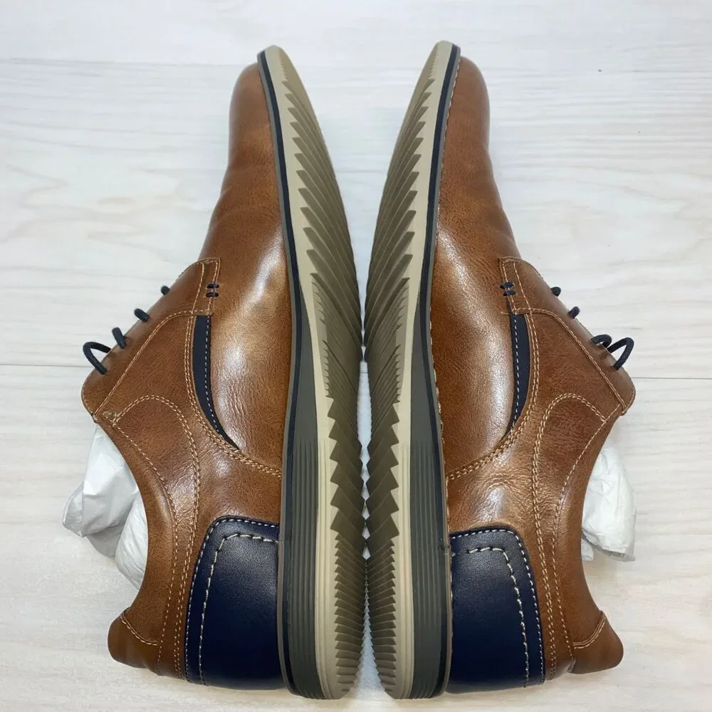 Freeman Morgan Memory Foam Men's Oxford Dress Shoes F118002 Brown Blue Size 11 M